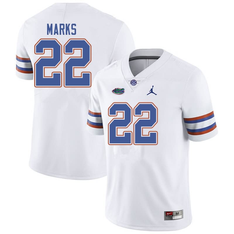 Men's NCAA Florida Gators Dionte Marks #22 Stitched Authentic Jordan Brand White College Football Jersey LCB3365OH